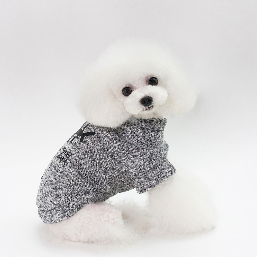 Dog Hoodie with Fish Bone Pattern