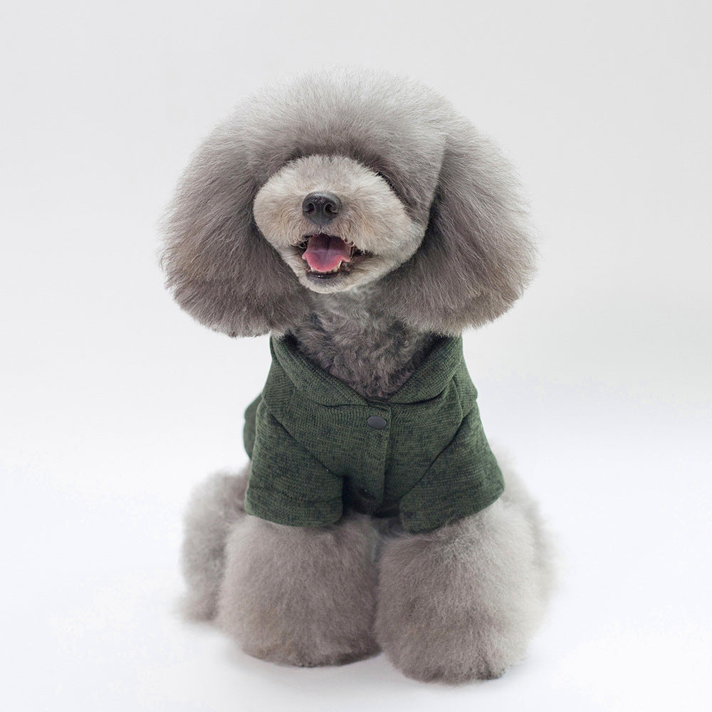 Dog Hoodie with Fish Bone Pattern