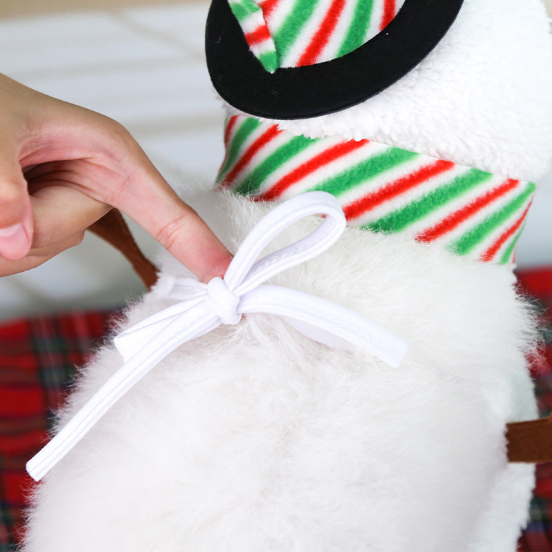 Christmas Pet Cute Dog Snowman Costume