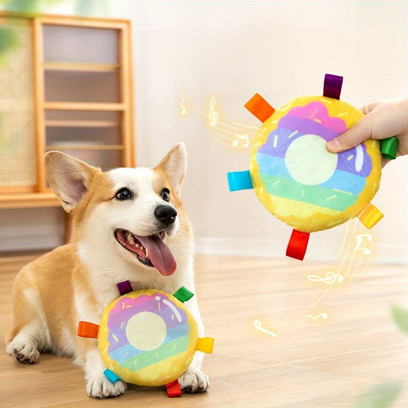 Cartoon Plush Flying Disc Toy Dog