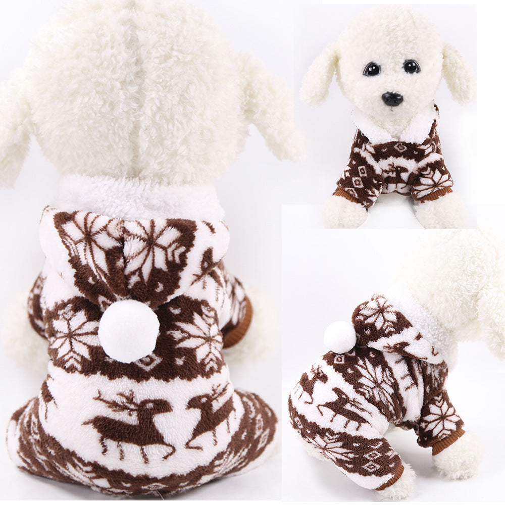 Pet Hoodies Jumpsuit Dogs Flannel Pajamas