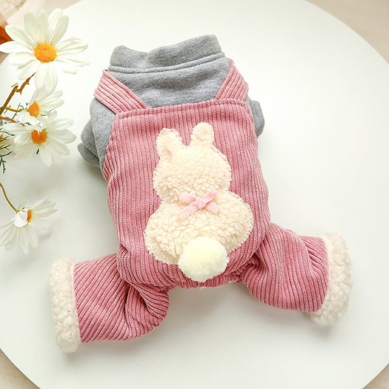 Dog Jumpsui Overall Rabbit Hoodie