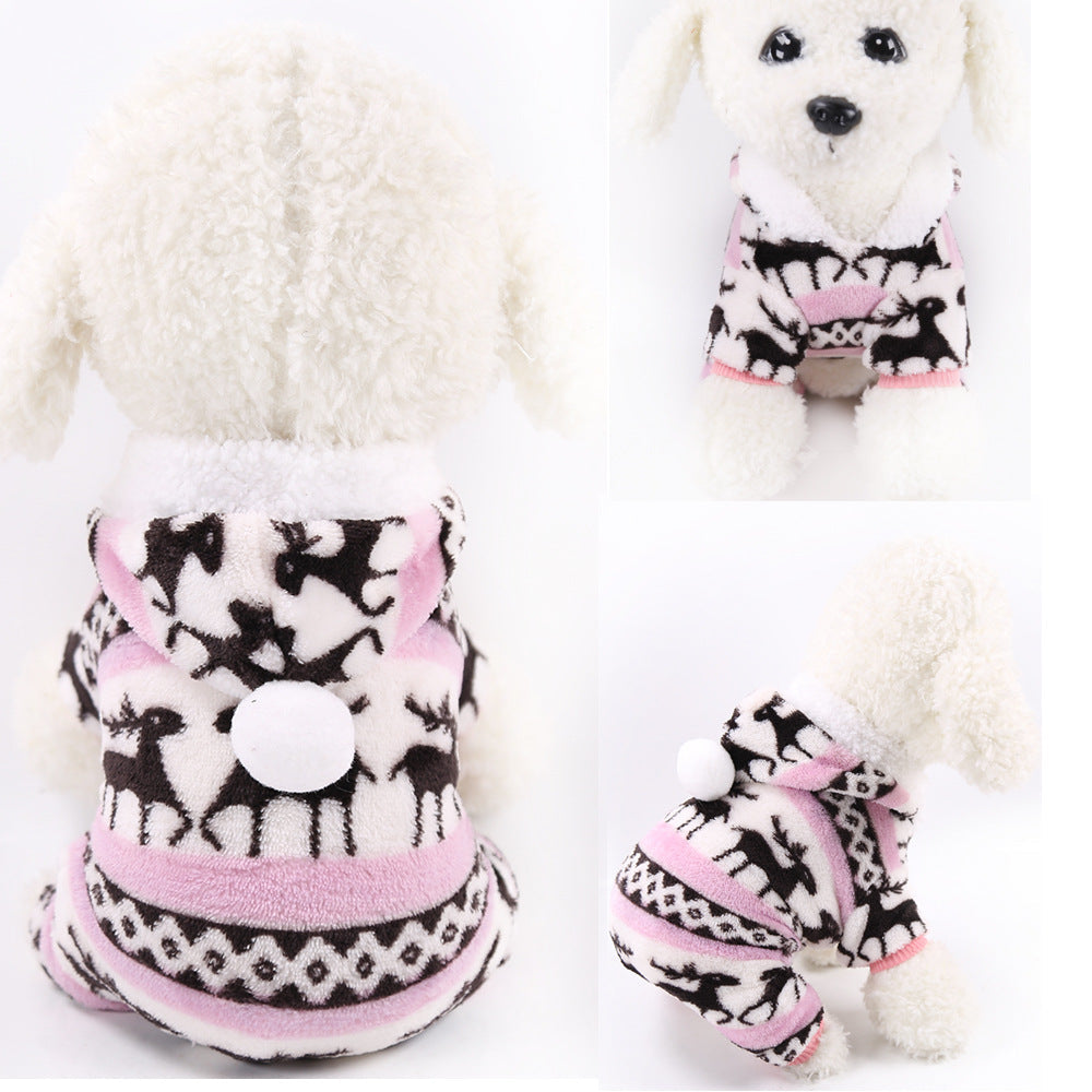 Pet Hoodies Jumpsuit Dogs Flannel Pajamas