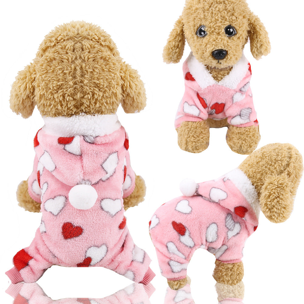Pet Hoodies Jumpsuit Dogs Flannel Pajamas