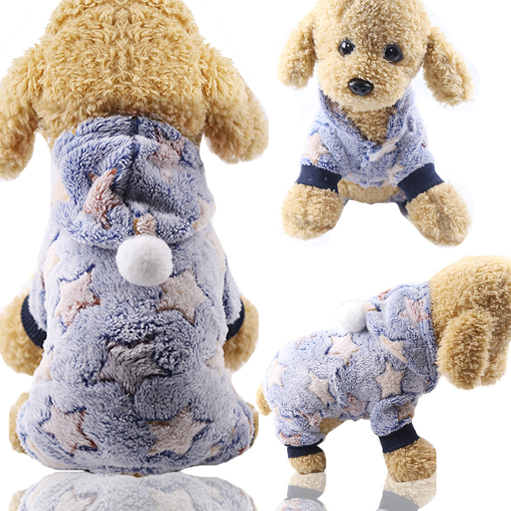 Pet Hoodies Jumpsuit Dogs Flannel Pajamas