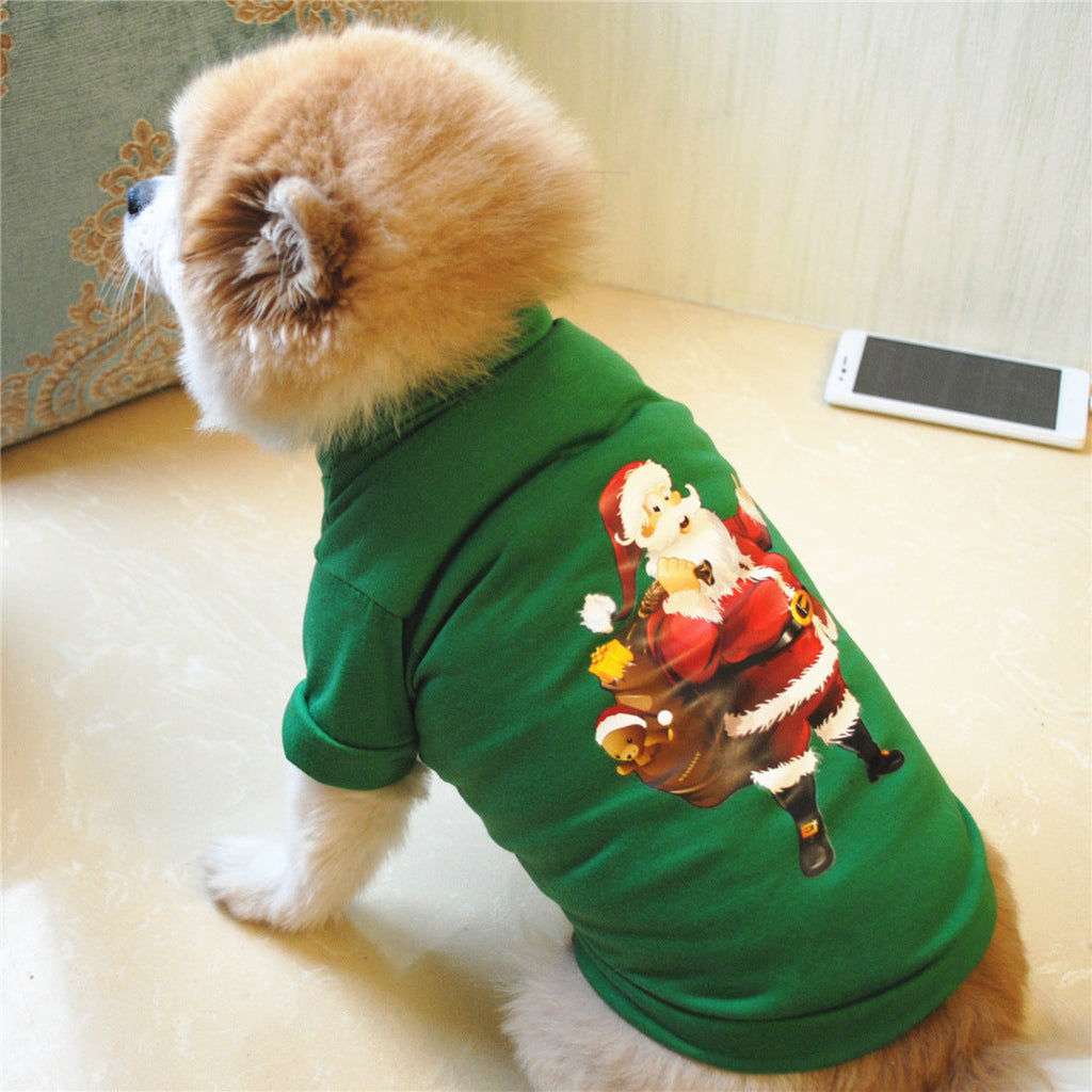 Christmas Cute Printed Breathable Puppy Clothes