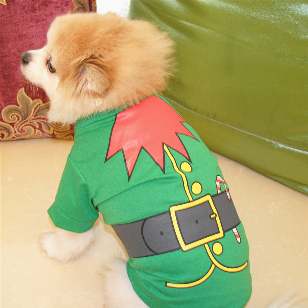 Christmas Cute Printed Breathable Puppy Clothes