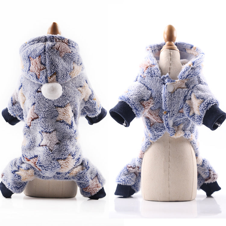 Pet Hoodies Jumpsuit Dogs Flannel Pajamas