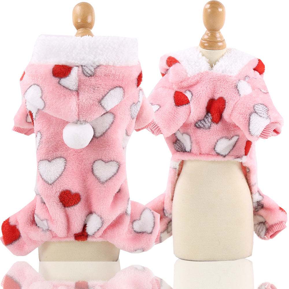 Pet Hoodies Jumpsuit Dogs Flannel Pajamas